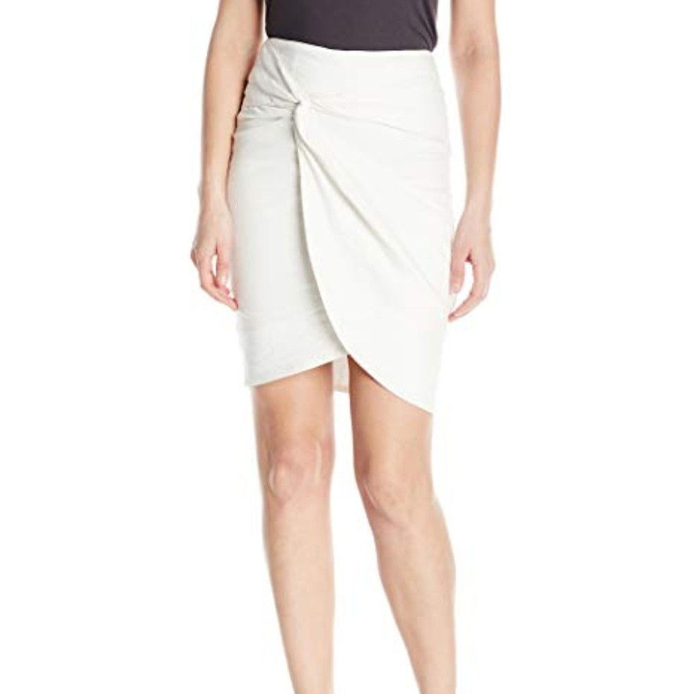 Nicole Miller Artelier Solid Metal Wrap Skirt